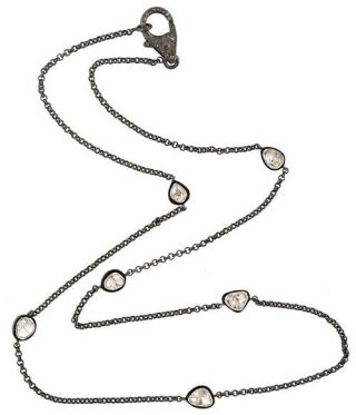 Victorian Style 0.  96ct Rose Cut Diamond String Necklace K.  B