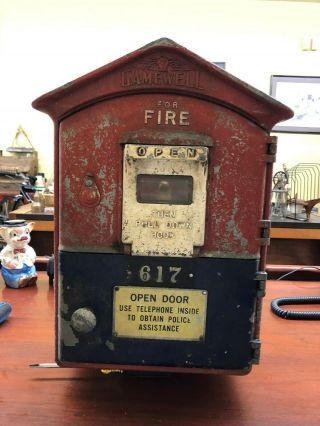 Vintage Gamewell Firemans & Police Call Box Irvington Nj