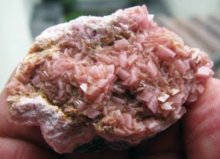 Rhodochrosite Pink Cubic Crystals On Matrix From Peru. .  Fine Rhodo Piece.