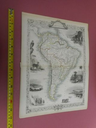 100 South America Brazil Peru Map By Tallis C1855 Vg