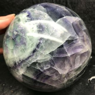 8.  59lb Natural Fluorite Ball Quartz Crystal Healing Sphere Reiki Stone 4804