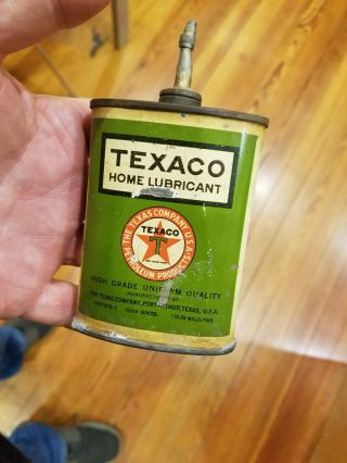 Early Texaco Home Lubricant Handy Oiler Oil Can,  The Texas Co,  Port Arthur,  Texas