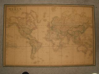 1843.  James Wyld.  Map Of The World.  On Mercator 