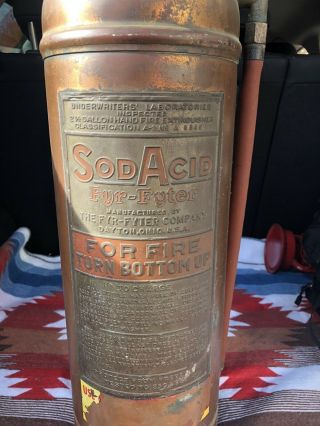 Vintage Dayton Company Fyr - Fyter Soda Acid Copper Fire Extinguisher