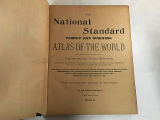 ANTIQUE MAP BOOK THE NATIONAL STANDARD ATLAS OF THE WORLD 1899 FORT DEARBORN PUB 3