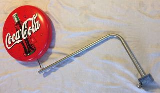 Double - sided Coca Cola Display Sign Advertising w/metal Handle Holder 2