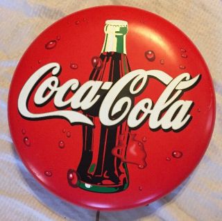 Double - sided Coca Cola Display Sign Advertising w/metal Handle Holder 3