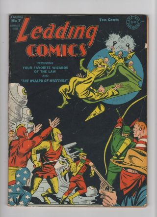 Leading Comics 7 Vintage Dc Comic Green Arrow Speedy Star Spangled Kid 10c