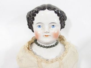 Antique China Head With Straw Body Doll,  26 "