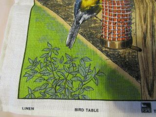 VTG Linen Dish Towel Birds Royal Society for the Protection of Birds Made in UK 3