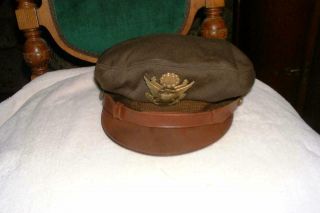 1) Ww2 Us Army Air Corps Visor Cap Hat Crusher Officer W/photo & Named & More