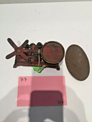 Vintage Antique Cast Iron Scale with Weights,  Miniature,  Cast Iron 3
