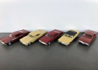 5 Vintage 1966 Chevrolet Impala Hardtop Promo Model Car Red Mustard Bronze