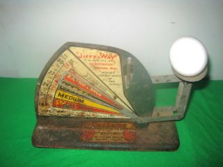 Vintage Metal Jiffy Way Egg Scale Cyclone Mfg.  Urbana Indiana Primitive Decor
