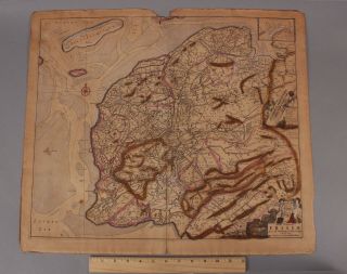 17thc Antique 1680 Amsterdam,  Friesland Frederik De Wit Engraved Map