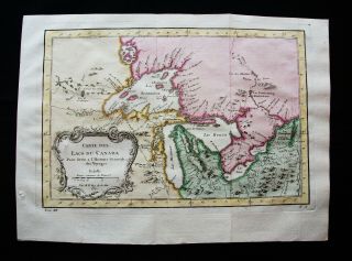 1754 Bellin: Orig.  Map: North America,  Canada,  Great Lakes,  Usa Ontario Michigan