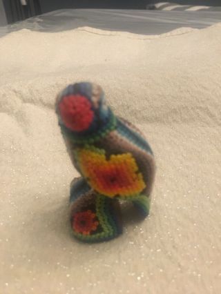 Mexican Huichol Handmade Beaded Small Parrot Figure