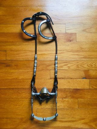 Vintage Circle Y Double Ear Western Silver Show Headstall With Bit Horse/arabian