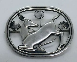Georg Jensen Denmark Vintage Sterling Silver Deer Pin 256