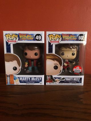 Funko Pop Marty Mcfly 2018 Back To The Future Canada Exclusive 602 Fye 49 Set