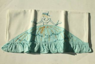 Set Of 2 Vintage Estate Linens Hand Embroidered Pillowcase Old Southern Belle