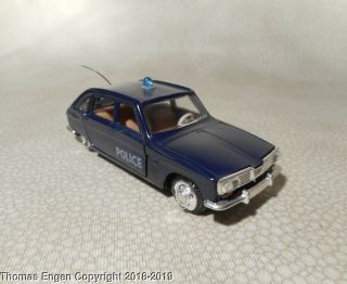 Vintage Sablon 3 Renault 16 Die - Cast Police Car 1/43 Scale Belgium Yonezawa Toy