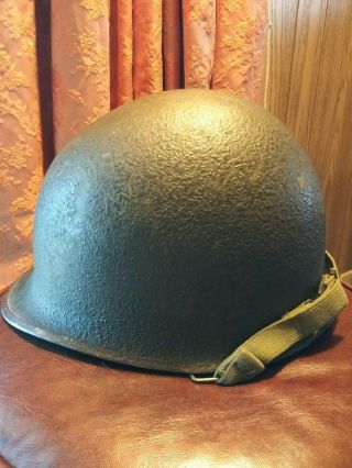 Ww2 U.  S.  Army M1 Front Seam Swevil Bale Helmet With Westinghouse Liner