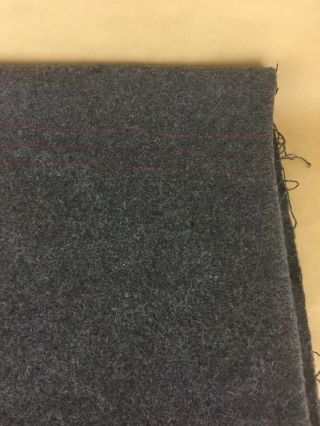 Heather Grey Wool Blanket Cutter Fabric Heavy Weight Red Pinstripes