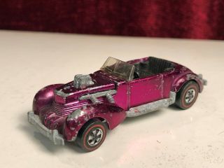 1971 Hot Wheels Redline Classic Cord Magenta Purple ? Us Base Mattel