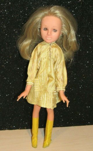 Vintage 1960s Italian Eye Mod 13 " Doll Blonde Amber Eyed Beauty Made In Italy