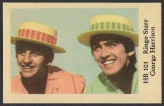The Beatles - Ringo Starr & George Harrison 1965 Swedish Hb Set Gum Card Hb 101