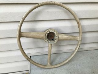 Vintage 1949 - 1950 Plymouth Steering Wheel 1320601 - H 1319915 No Cracks Worn Paint 2