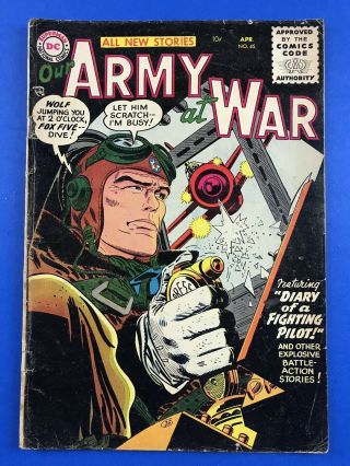 Our Army At War 45 - " Diary Of A Fighter Pilot " Dc Comics 1956 Vg -