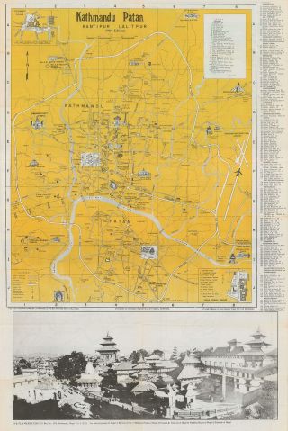 1987 Maharjan Pictorial City Map Or Plan Of Kathmandu,  Nepal