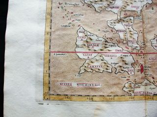 1599 PTOLEMY: map: INDIA TERCERA TABULAE: ASIA,  EAST INDIES,  PHILIPPINES 3
