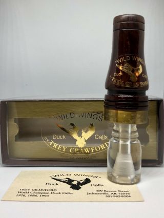 Vintage Trey Crawford Wild Wing Duck Hunting Call Box 1990s