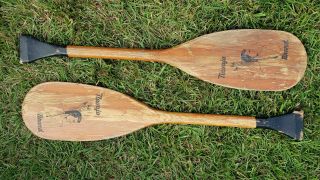 Vintage Navajo Brand 30” Canoe Paddles Wood Oar Wall Usable Native American
