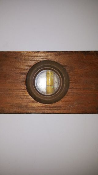Vintage 24 Inch Wood and Brass Carpenters Level 3