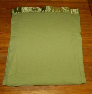 Vintage Merino Wool Blanket - Green 80 X 60 - Made In England By John Atkinson