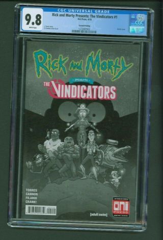 Rick And Morty Presents The Vindicators 1 Cgc 9.  8 Second Print Sketch Cover