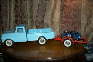 Nylint Ford Pickup Truckw/trailer Harley Davidson And Sidecar