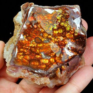 779.  35ct 100 Natural Mexican Multi - Colored Fire Agate Facet Rough Yfmg6