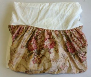 Ralph Lauren Guinevere Western King Bed Skirt Dust Ruffle,  Floral Aragon Sateen