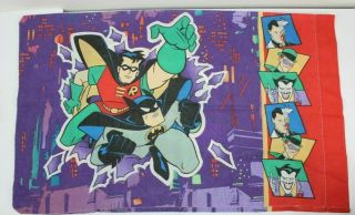 Vintage 90s Batman Robin Dc Comics Pillow Case Set Of 1 Joker Riddler Two Face