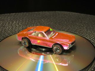 VINTAGE MATTEL 1968 HOT WHEELS REDLINE CAR CUSTOM AMX PINK WITH LIGHT INTERIOR 3