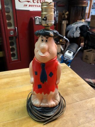 Fred Flintstone Lamp Night Light Blow Mold C.  1961 Hanna Barbera Vintage