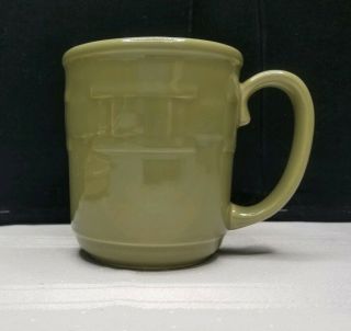 Longaberger Pottery Woven Traditions Sage Green Coffee Mug/cup Made In Usa - Euc