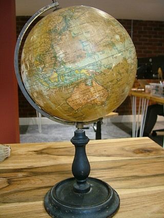 Early 1900s Antique Geographia Terrestrial Globe Phillips London Full Restoratio