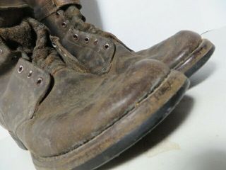 AUTHENTIC Pair WW2 WWII US Army Combat Boots Double Buckle sz10 2