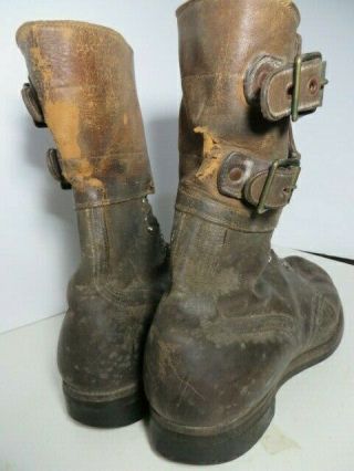 AUTHENTIC Pair WW2 WWII US Army Combat Boots Double Buckle sz10 3